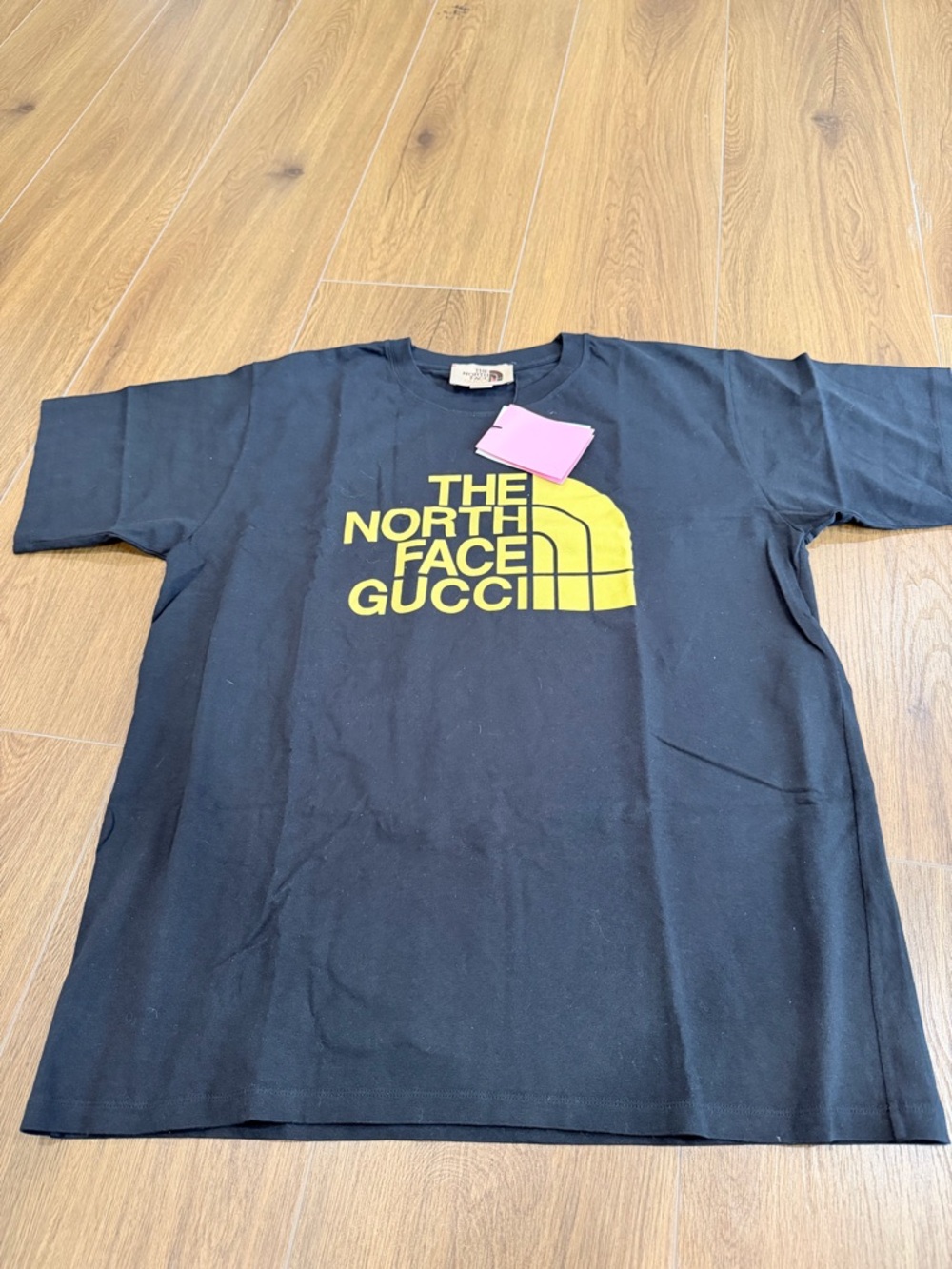Gucci X The North Face Black Yellow Logo Print Oversized  T-shirt